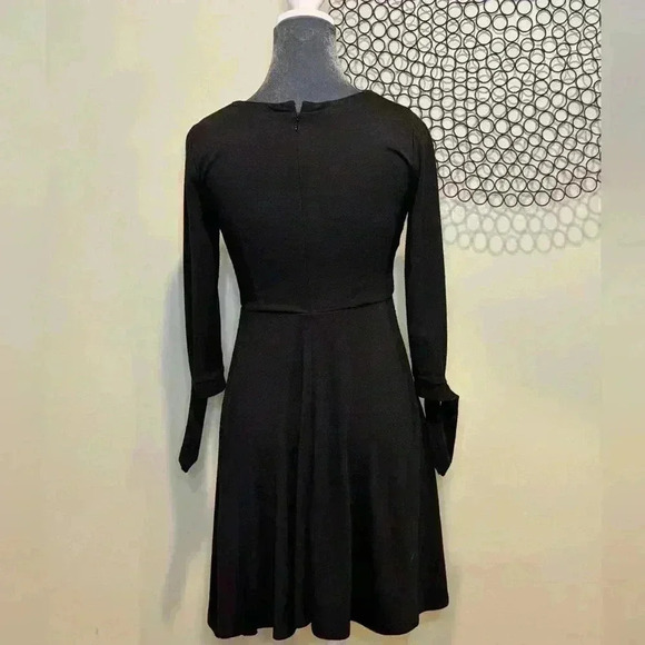 Loft - Little black long sleeve with bow accents a-line dress - Size 00P - Picture 2 of 5